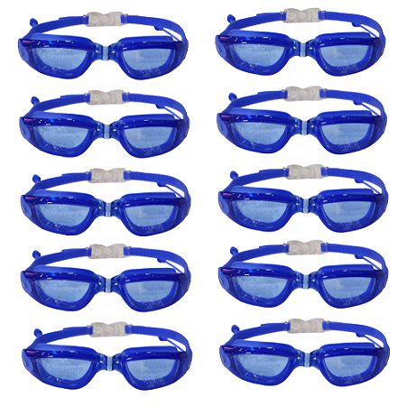 Óculos Natação Adulto AX Silicone PRO Azul com Estojo PROMO - 870 - PACK COM 10