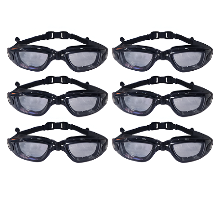 Óculos Natação Adulto AX Silicone PRO Preto com Estojo PROMO - 870 - PACK COM 6