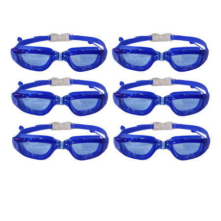 Óculos Natação Adulto AX Silicone PRO Azul com Estojo PROMO - 870 - PACK COM 6