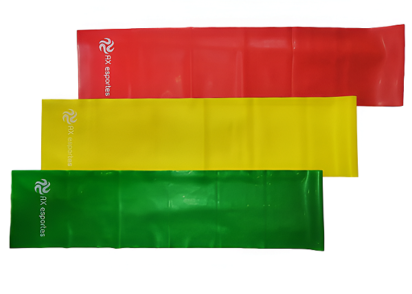Kit Faixa Elástica Thera Band 3 Intensidades AX Esportes PROMO -  PACK 3 Pçs (1 DE CADA)