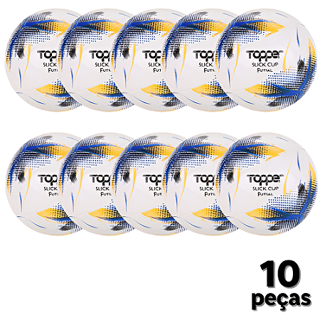 Bola Futebol SALÃO Topper SLICK CUP - Material PU e Camera de Butil - PACK COM 10