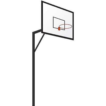 Estrutura de Basquete Oficial Pé Direito com Avanço 1,30m e Tabela 1.80x1.05 Lam. Naval - Pç