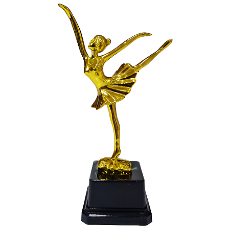 Troféu de Balé Bailarina 2º Lugar 20cm Base Quadrada AX - 825
