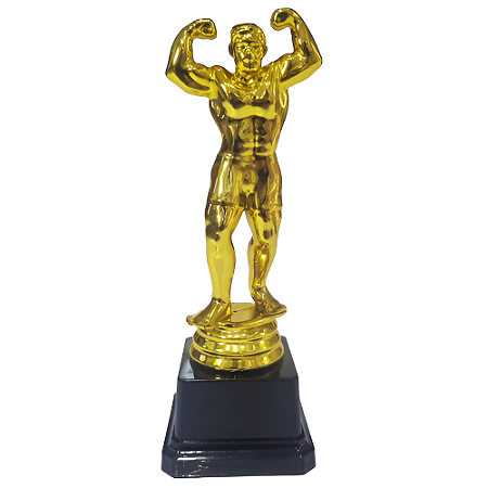 Troféu de Musculação Fisiculturismo 1º Lugar 20cm Base Quadrada AX - 827