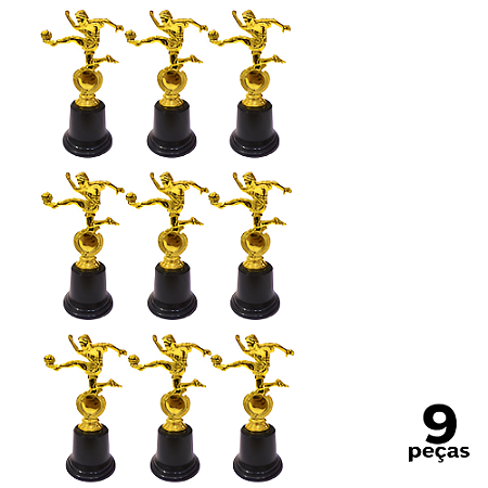 Troféu de ARTILHEIRO 17cm BASE REDONDA AX - YWA 473 / 253 - PACK COM 9
