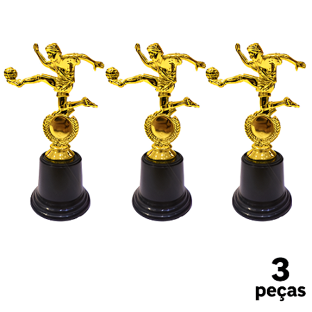 Troféu de ARTILHEIRO 17cm BASE REDONDA AX - YWA 473 / 253 - PACK COM 3