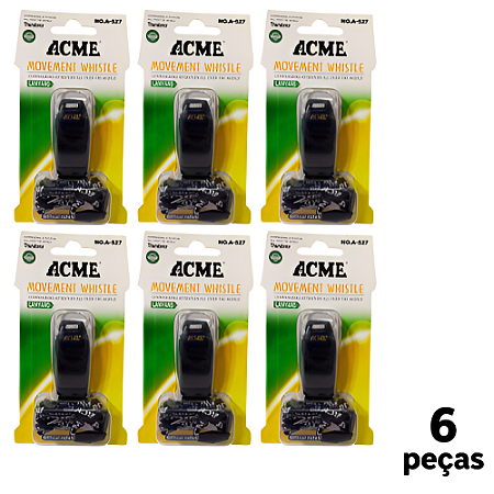 Apito Longo 3D com Cordão 115DB ACM A-527 AX - 747 - PACK COM 6