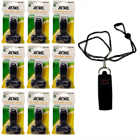 Apito Longo 3D com Cordão 115DB ACM A-527 AX - 747 - PACK COM 9