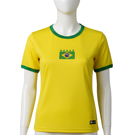 Camisa Brasil Baby Look Feminina Helanca trb AX Esportes