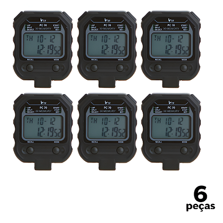 Cronômetro AX Digital Profissional com 30 Voltas - YW270 - PACK COM 6