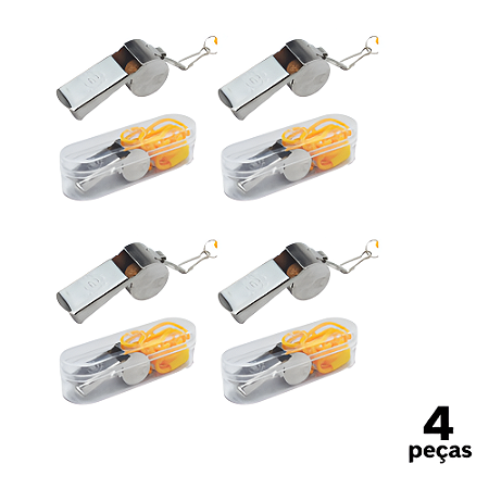 Apito Metálico Com Cordão AX CY - PACK COM 4
