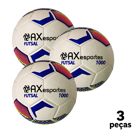 Bola Futsal Oficial AX Star 1000 Oficial PU  Miolo Substituivel  - PACK COM 3