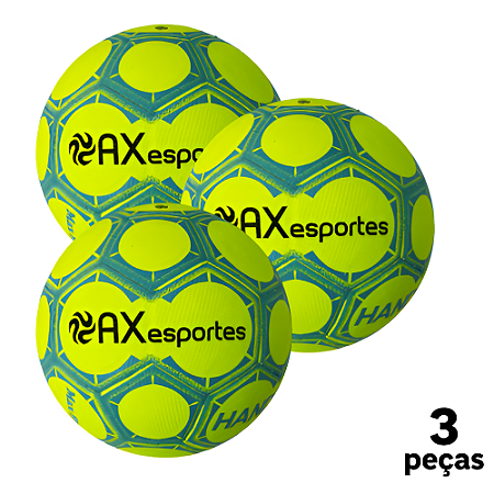 Bola Handebol H2L STAR Oficial Feminina AX PU Ultra Grip   Miolo Substituivel - AM/AZ - PACK COM 3