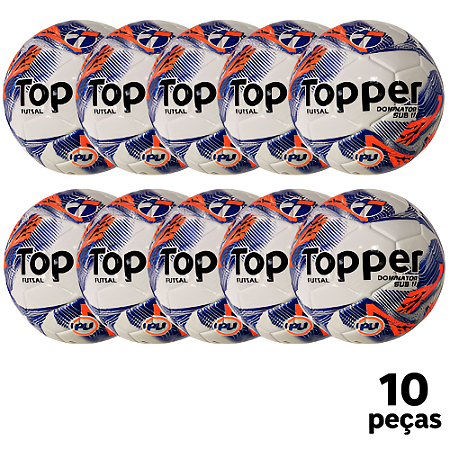 Bola Futebol SALÃO Topper Dominator SUB 11 PU - PROMO - PACK COM 10