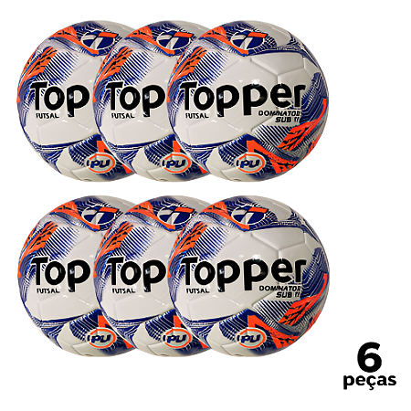 Bola Futebol SALÃO Topper Dominator SUB 11 PU - PROMO - PACK COM 6