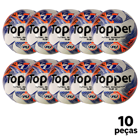 Bola Futebol SALÃO Topper Dominator SUB 13 PU - PROMO - PACK COM 10