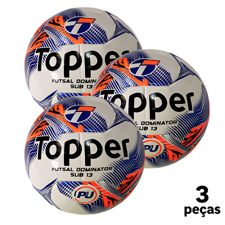 Bola Futebol SALÃO Topper Dominator SUB 13 PU - PROMO - PACK COM 3
