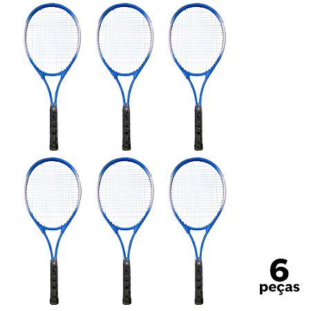 Raquete Tênis Campo Adulto PRO 1 Raquete Aluminio com Bolsa AX CY (Unid.) T27 Azul - PACK COM 6