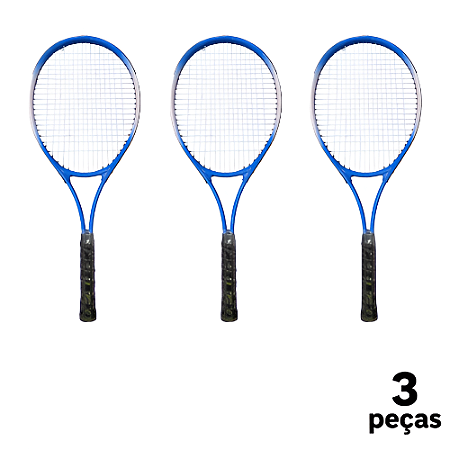 Raquete Tênis Campo Adulto PRO 1 Raquete Aluminio com Bolsa AX CY (Unid.) T27 Azul - PACK COM 3