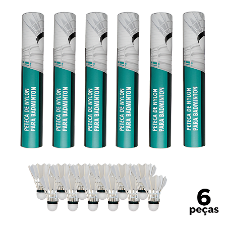 Peteca Badminton Com 12 Pçs CY Pena de Ganso - 37208 - PACK COM 6