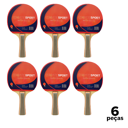 Raquete Tênis de Mesa AX CY Sport Borracha Dupla (Unid.) - 38032 - PACK COM 6