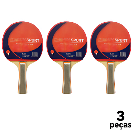 Raquete Tênis de Mesa AX CY Sport Borracha Dupla (Unid.) - 38032 - PACK COM 3