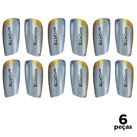 Caneleira Juvenil Sports Cinza Metálica AX - 795 - PACK COM 6