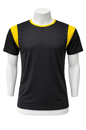 Jogo de Camisa AX Esportes Preto com Amarelo - 14+1 Numeradas