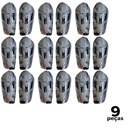 Caneleira Juvenil Cinza Super Fina AX - 801 - PACK COM 9