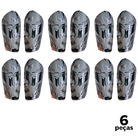 Caneleira Juvenil Cinza Super Fina AX - 801 - PACK COM 6