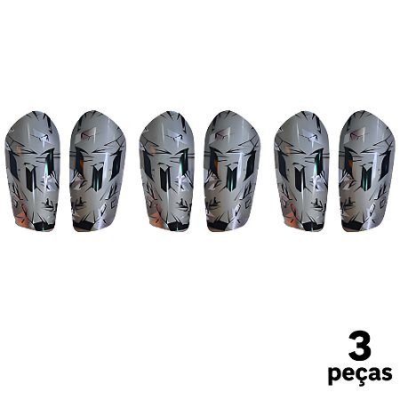 Caneleira Juvenil Cinza Super Fina AX - 801 - PACK COM 3