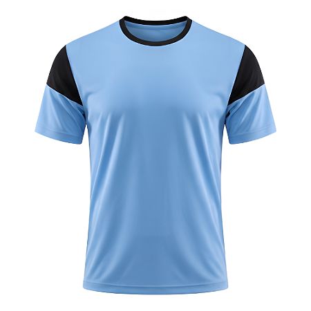 Jogo de Camisa AX Esportes Celeste com Preto - 14+1 Numeradas