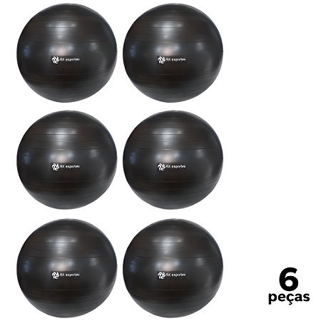 Bola Fitball 65cm Pilates Yoga Com Bomba Resist. 150KG AX - 872 - PACK COM 6