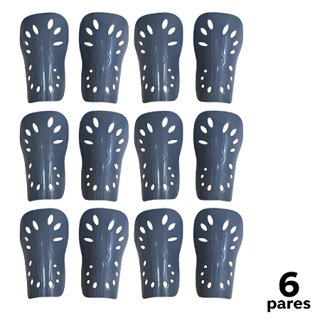 Caneleira Juvenil Cinza Ventilada Lisa AX - 807 - PACK COM 6 PARES