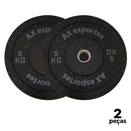 Anilha 5 KG LPO Olimpica Bumper PRO AX Esportes PROMO - 881 - PACK COM 2