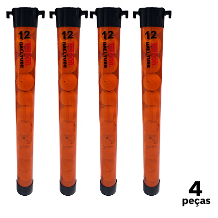 Tubo Pegador Bola de Tênis, Beach tennis e Padel 12 bolas  Plástico 76cm - OA494 - PACK COM 4