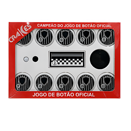 Jogo de Botão Ax Esportes Time Preto e Branco