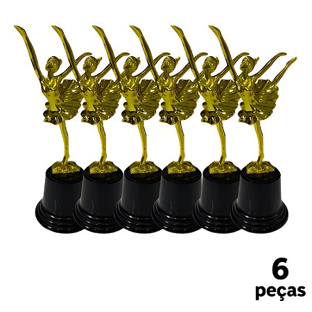 Troféu de Balé Bailarina  20,5cm BASE REDONDA  AX  825 - PACK COM 6