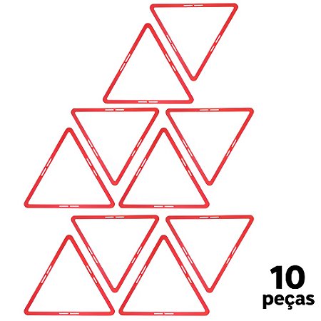 Triangulo AX Agilidade Para Treino 48cm - 667 - PACK COM 10 - Vermelho