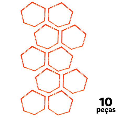 Hexagono AX Agilidade Para Treino 60cm 669 Laranja - PACK COM 10