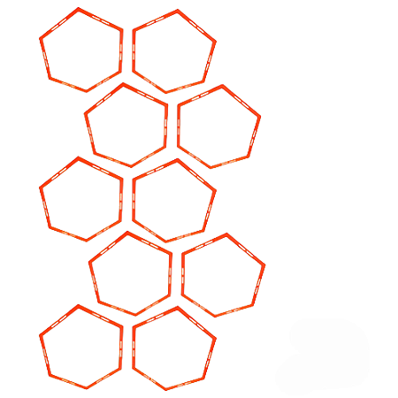 Kit Aro Hexagonal Agilidade AX 60cm Treino Funcional Laranja 669 - PACK COM 10