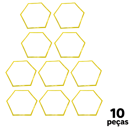 Hexagono AX Agilidade Para Treino 50cm 668 Amarelo - PACK COM 10