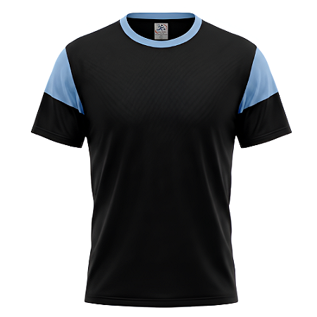 Jogo de Camisa AX Esportes Preto com Celeste - 10+1 Numeradas