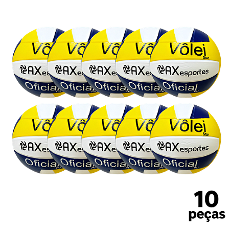 Bola Vôlei Oficial AX Star PU 18 Gomos - PACK COM 10