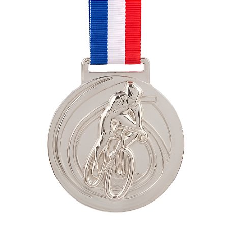 Medalha Ciclismo Prata AX 65mm - 982