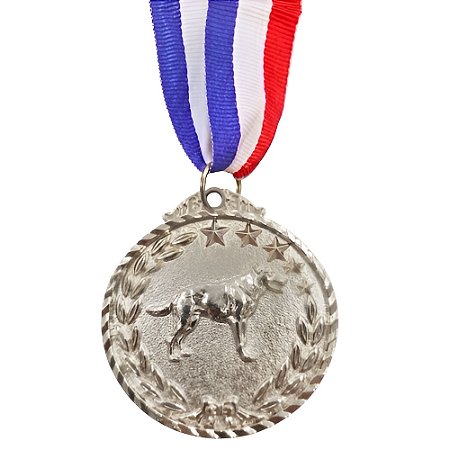 Medalha Cachorro Prata AX 65mm Pet- 983