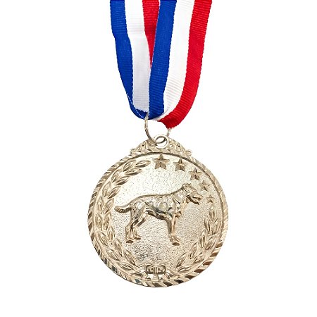 Medalha Cachorro Prata AX 50mm Pet- 981