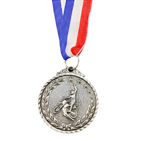Medalha Moto Prata AX 50mm - 981