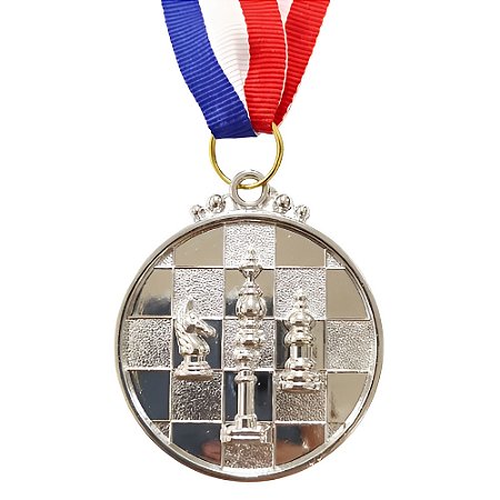 Medalha Xadrez Prata AX 50mm - 980