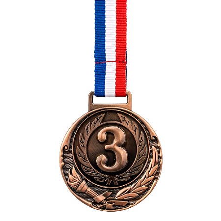 Medalha Tocha Numero 3 Bronze AX 50mm - 980
